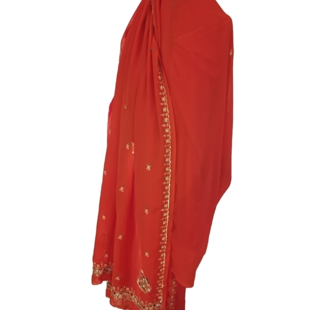 Crepe fabric mango sari